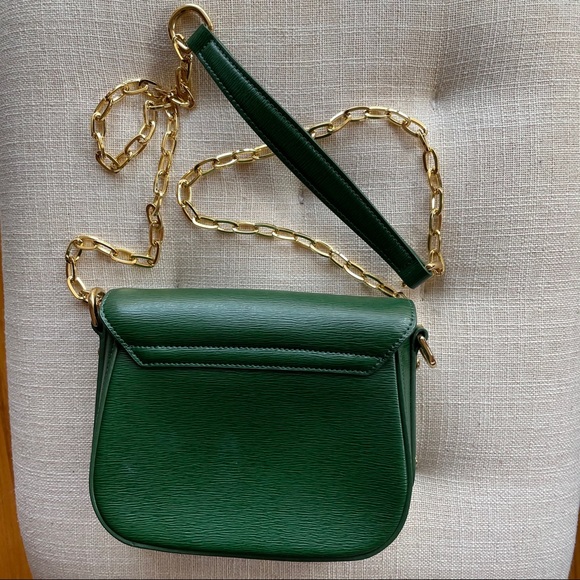 Ralph Lauren Green Purse with Gold Chain Strap - Picture 4 of 10